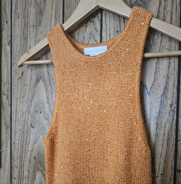 HOUSE OF HARLOW 1960 / REVOLVE Orange Knit Sparkle Bodycon Maxi Dress - Small - Picture 4 of 7